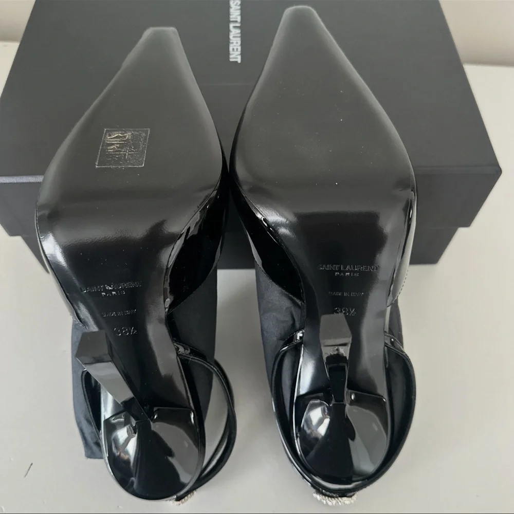 Saint Laurent Black Anouk Pumps In Patent Leather 38.5 - Picture 5 of 8